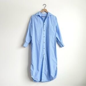 Mamene Phoebe Shirt Dress in Aqua Stripe Womens 0 XXS